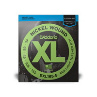 D'Addario EXL165 5-String Nickel Wound Bass Guitar Strings 45-135
