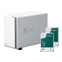 Synology 2 Bay DS223J Desktop NAS Unit + 2x 12TB Synology HAT3300 HDD