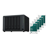 Synology 5 Bay DS1522+ Desktop NAS Unit with 2 M.2 Slots + 5x 4TB Synology HAT3300 HDD