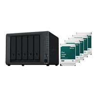 Synology 5 Bay DS1522+ Desktop NAS Unit with 2 M.2 Slots + 5x 8TB Synology HAT3310 HDD