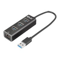 Club3D 3-Port Hub with Gigabit Ethernet, USB 3.2 Gen1 Type A