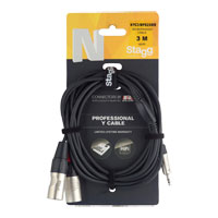 Stagg 3.5mm Jack to 2 x XLR Cable (3 Metres/10 Feet)