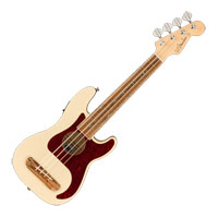 Fender Fullerton Precision Bass Uke, Walnut Fingerboard, Tortoiseshell Pickguard, Olympic White