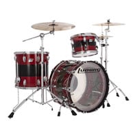 Ludwig 50th Anniversary Vistalite FAB 22x14", 13x9", 16x16" Shell Pack - Red Sparkle/Smoke
