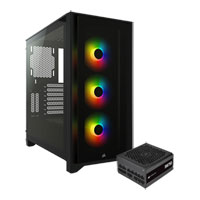 Corsair 4000X RGB Black Chassis + Corsair RM750 Black PSU Bundle