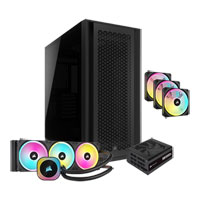 Corsair 5000D Core Airflow Black + RM1000x Black PSU, 3X QX120 Fans + H150i RGB LINK Cooler