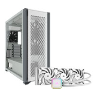 Corsair 7000D Airflow White Chassis + Corsair iCUE H150i RGB ELITE White AIO Bundle