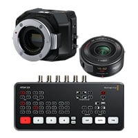 Blackmagic Design Micro Studio Camera 4K G2 Bundle with LUMIX G 14-42mm Lens and ATEM SDI