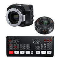 Blackmagic Design Micro Studio Camera 4K G2 Bundle with LUMIX G 14-42mm Lens and ATEM Mini Pro