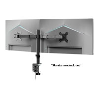 Xclio Dual Monitor Stand 10 to 30 Inch Monitors Desk Clamp Height/Tilt/Rotate/Swivel/Pivot