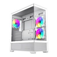 GameMax Vista White ATX PC Gaming Case with 3x Dual-Ring Infinity Fans