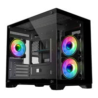 CIT Concept Black MicroATX PC Case with 3x Celsius Dual-Ring Fans