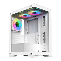 CIT Range White MicroATX PC Case with 3x Celsius Dual-Ring Fans