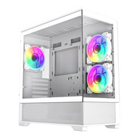 GameMax Vista Mini White MicroATX PC Case with 3x Dual-Ring Infinity Fans