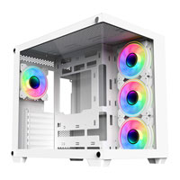 CiT Vision White Mid Tower Tempered Glass PC Gaming Case