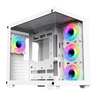 CiT Vision White Mid Tower Tempered Glass PC Gaming Case