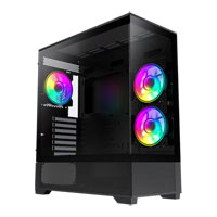 GameMax Vista Black Mid Tower Tempered Glass PC Gaming Case