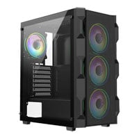 CiT Neo Black Mid Tower Tempered Glass PC Gaming Case