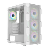 CiT Neo White Mid Tower Tempered Glass PC Gaming Case