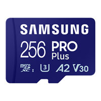 Samsung Pro Plus 256GB (2024) 4K Ready MicroSDXC Card UHS-I U3 with SD Adapter