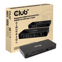Club 3D DisplayPort/HDMI KVM Switch 4K60Hz For USB Type-C Inputs