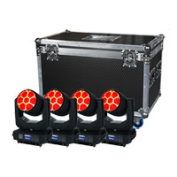 Equinox Fusion 300FX Zoom Wash (x4) & Equinox Flight Case