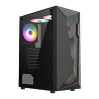 CiT Carisma Black Mid Tower Tempered Glass PC Gaming Case