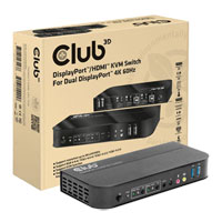 Club 3D DisplayPort/HDMI Open Box KVM Switch For Dual DisplayPort