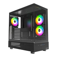 Montech XR Dual Window Mid Tower PC Case with 3x ARGB Fans Black