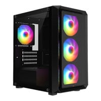 GameMax Icon MicroATX Tempered Glass PC Gaming Case Black
