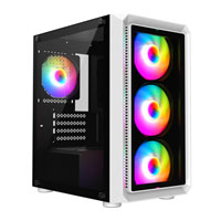 GameMax Icon MicroATX Tempered Glass PC Gaming Case White