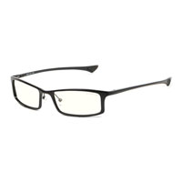 GUNNAR Phenom Blue Light/UV Filter Reading Glasses, Onyx Frame, Clear Tint, Pwr +2.5