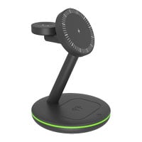 ICY BOX 3-In-1 Magnetic Charging Stand for Phones, Smartwatches & Earbuds