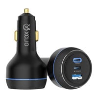 Xclio Premium 130W Ultra Fast PD Dual USB-C + USB-A Metal Car Charger for Laptops/Phones/Tablets