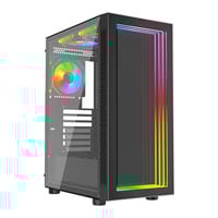 Vida Aperion Black Tempered Glass Micro-ATX PC Gaming Case