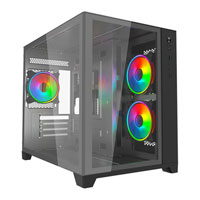 Vida Akira V2 Black Tempered Glass Micro-ATX PC Gaming Case