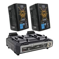 IDX 2x CUE-J300 + VL-2000S Battery Bundle