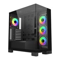 FSP M540 ARGB Dual Chamber Mid Tower Tempered Glass PC Gaming Case with 4x 120mm ARGB Fans Black