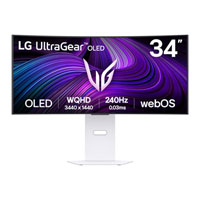 LG UltraGear 34" 34GX90SA-W WQHD 240Hz Curved FreeSync Premium OLED Gaming Monitor