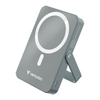 Verbatim Charge 'n' Go Wireless / USB-C 10000mAh Power Bank with Stand, Grey