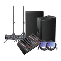 HH 12" Loudspeakers, Q8FX Mixing Desk, Stands and Leads