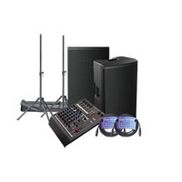 HH 15" Loudspeakers, Q8FX Mixing Desk, Stands and Leads