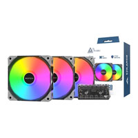 Montech E28 ARGB 120mm Black PWM Fans - 3 Pack w/ Fan Hub Montech E28 ARGB 120mm Black PWM Fans - 3 Pack w/ Fan Hub