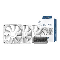 Montech E28 PWM 120mm White Fans - 3 Pack w/ Fan Hub Montech E28 PWM 120mm White Fans - 3 Pack w/ Fan Hub
