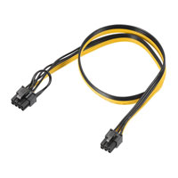 Xclio 620mm 6-pin Male to 8-pin (6+2) Male Power Supply Cable Black / Yellow