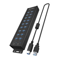 ICY BOX ICY BOX USB 3.2 Gen 2 Type-A Mains Powered Hub with 15W Power Delivery