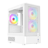 CIT F3 White Mesh MicroATX PC Case with 3x ARGB Fans