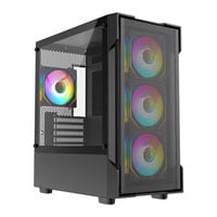 CIT Bolt Black Mesh MicroATX PC Case with 4x ARGB Fans