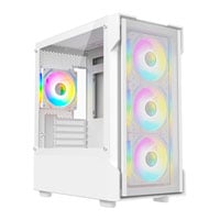 CIT Bolt White Mesh MicroATX PC Case with 4x ARGB Fans