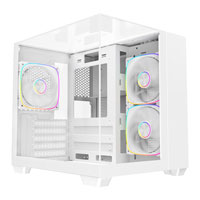 CIT Eclipse Mini White MicroATX PC Case with 3x ARGB Fans